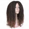 Stocks dorp shipping 18inch 240g Ombre Brown Black Color 250g Marley Afro Kinky Curly Synthetic Wigs for Women daily wearing
