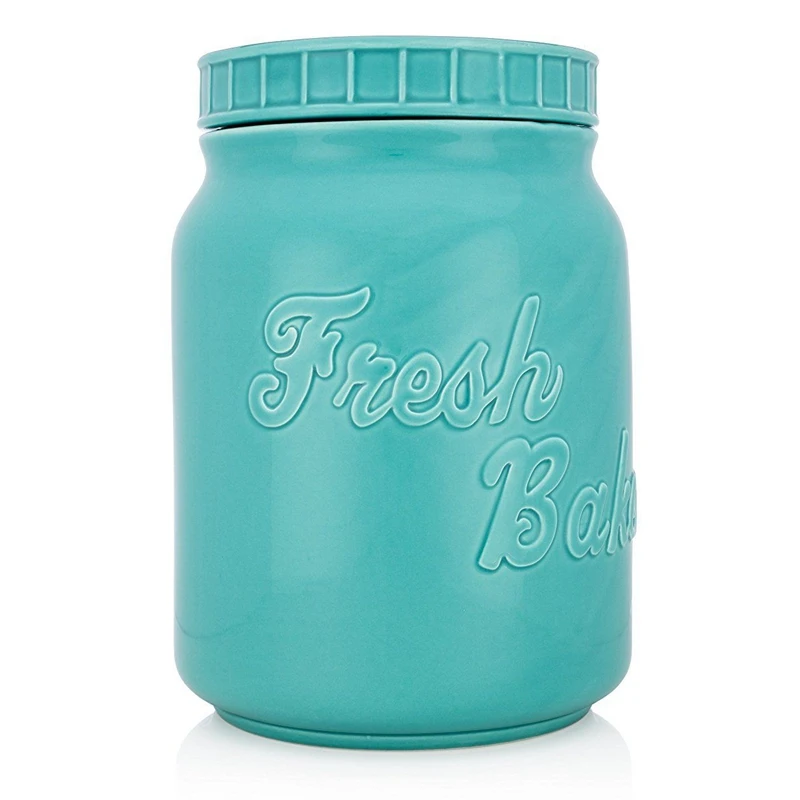 Cookie Jar Mason Ceramic Airtight Food Candy Biscuit Kitchenware