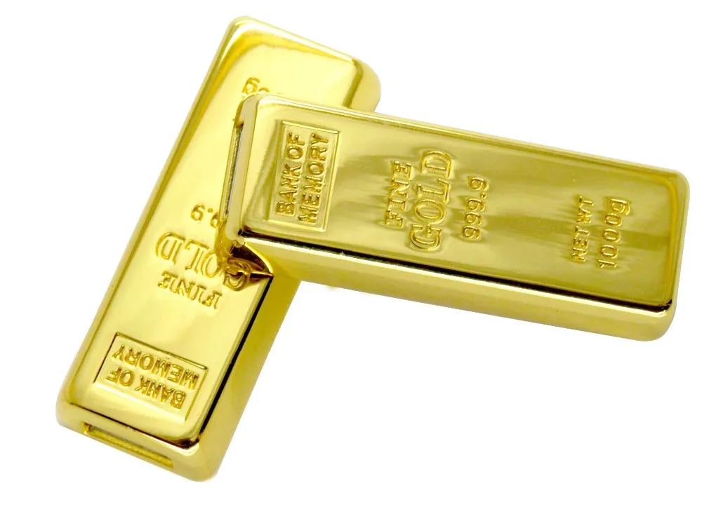 Promotional Gift Unique Design Golden Bar USB Flash Drive Stick 16GB 32GB 64GB - ANKUX.COM