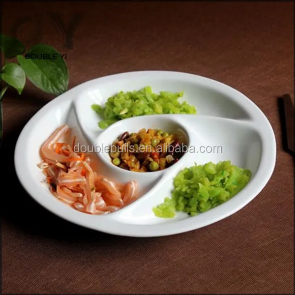 Hot High Quality Divided Assorted Cold Dishes Western Food Ceramic