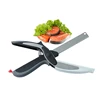 2in1Food Fruit and Vegetable Cutting Scissors Multipurpose Stainless Steel Kitchen Scissor with Knife and Cutting Board
