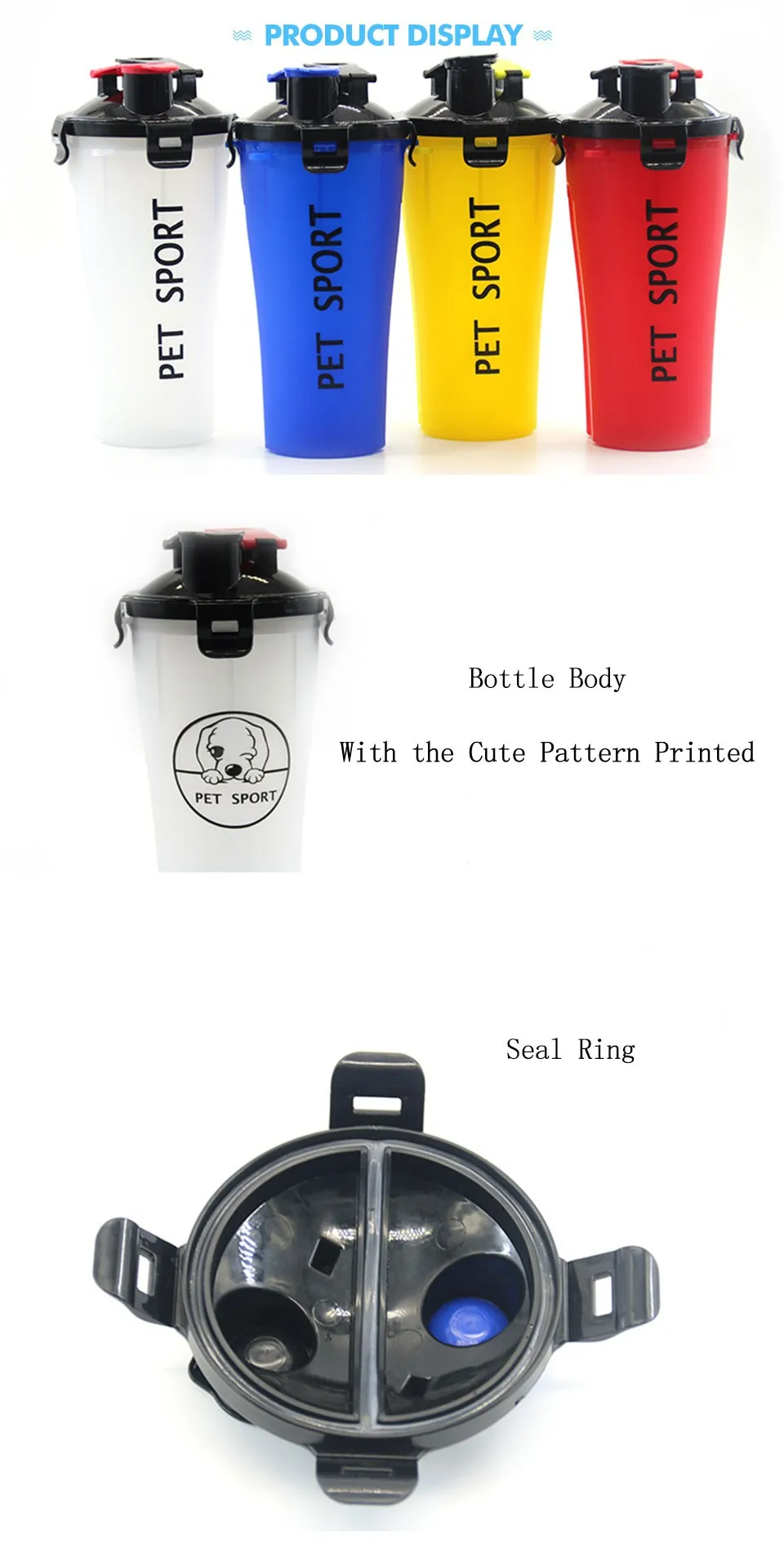 Dog Feeder 2 In 1 Water And Food Outdoor Dog Water Bottle Pet Bowls