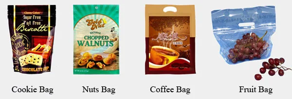 Gravure Printing Plastic Food Packaging Pouch Bag With Zipper For Snack