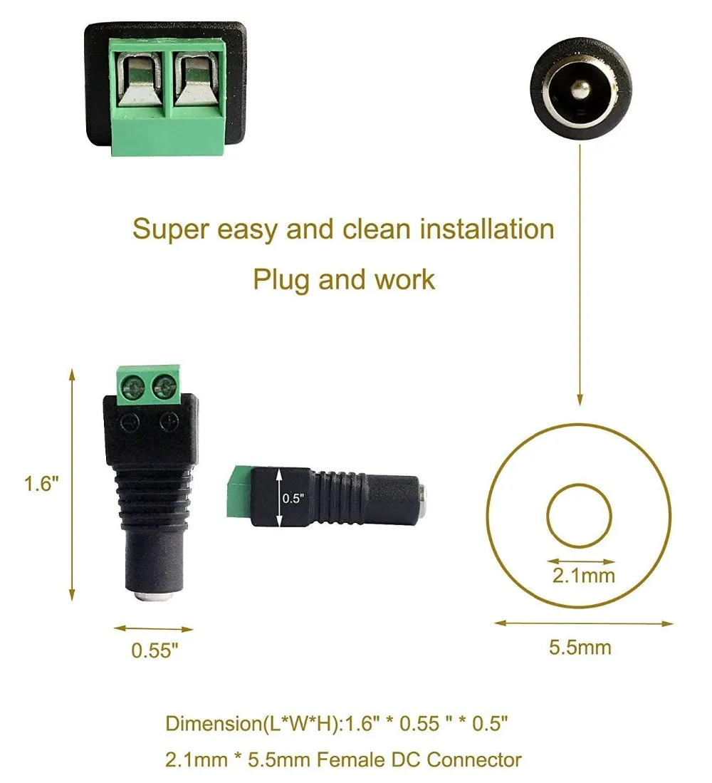 Dc5521 Male Connector 2 Pin Dc Power Male Jack Dc 5521 Green Male Connector Buy Dc 5521 Green 