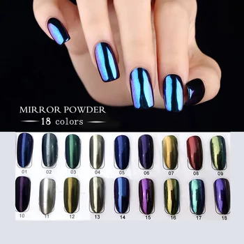 Chrome Mirror Powder Rainbow Pigment Holographic Aurora Nails Chrome Mirror Powder Rainbow Pigment Holographic Aurora Nails