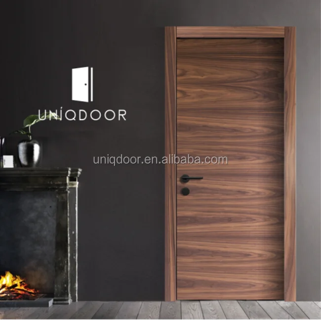 Wholesale Walnut Veneer Solid Core Interior Flush Wood Doors