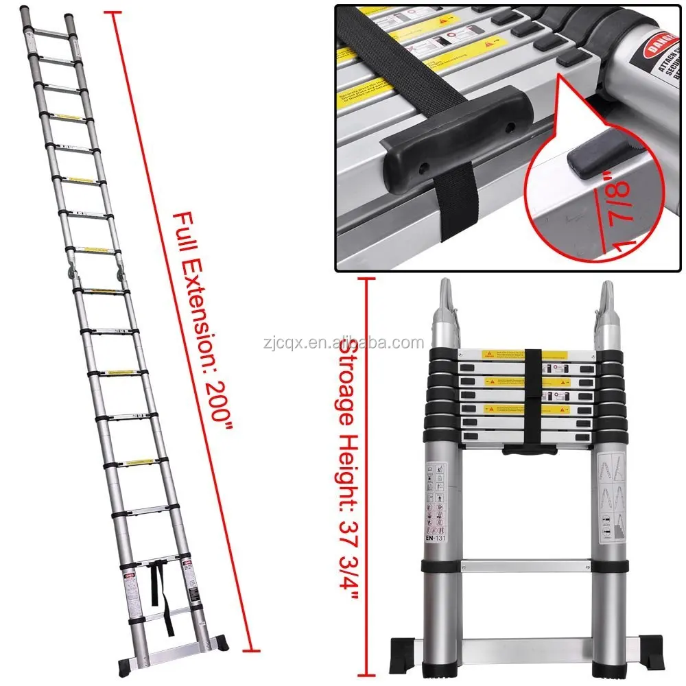 3.2m、3.85m、4.4m、5メートルtelescopic Ladderとunique Integral Safety