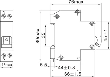 CA30-32 CE CB Approved Mini Circuit Breaker 1P+N 3KA MCB