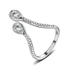 Bezel Setting Womens Ring Customized Silver Crystal Simple Irregular Geometric Figure Ring