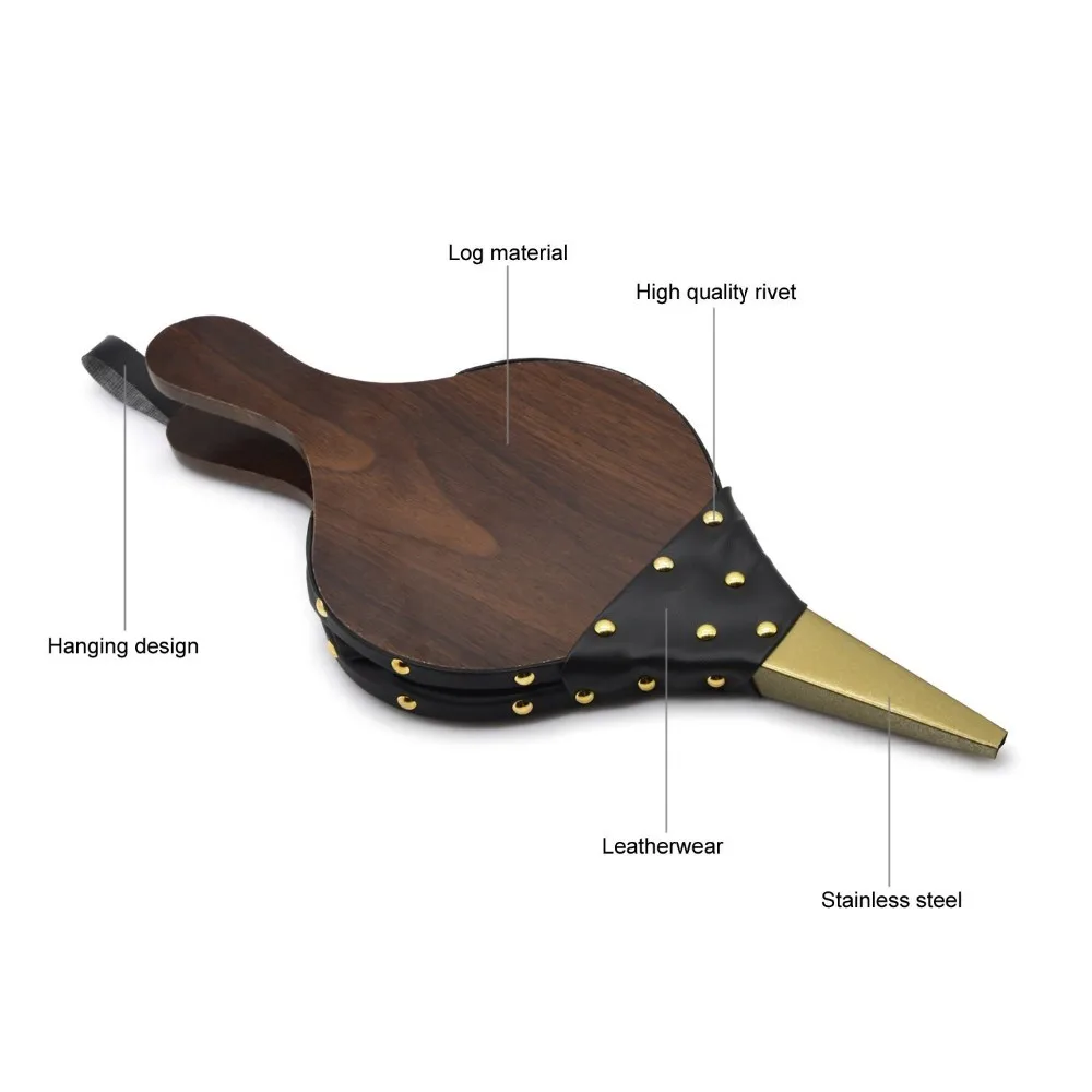 Wooden Fan Outdoor Dust Removal Solid Wood Bellows Wood Bbq Grill Fan Barbecue Tools Manual Fan Bbq Blower 