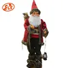 Christmas Present Adjust Volume Musical Santa Claus With Plush Cloth And Gunny Bag