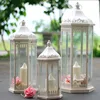 27 inch tall Hexagon Shape White Color Iron & Glass Hanging Candle Lantern Candle Lamp For Wedding / Christmas Day / Part Decor