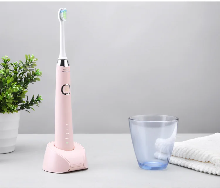 Fashionable patented HOT PINK electric toothbrush for girl use H3 electric toothbrush