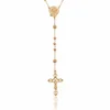 2016 Xuping 18k gold latest design sweater rosary necklace, fancy chain religious cross rosary necklace jewelry