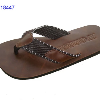 mens leather sole flip flops