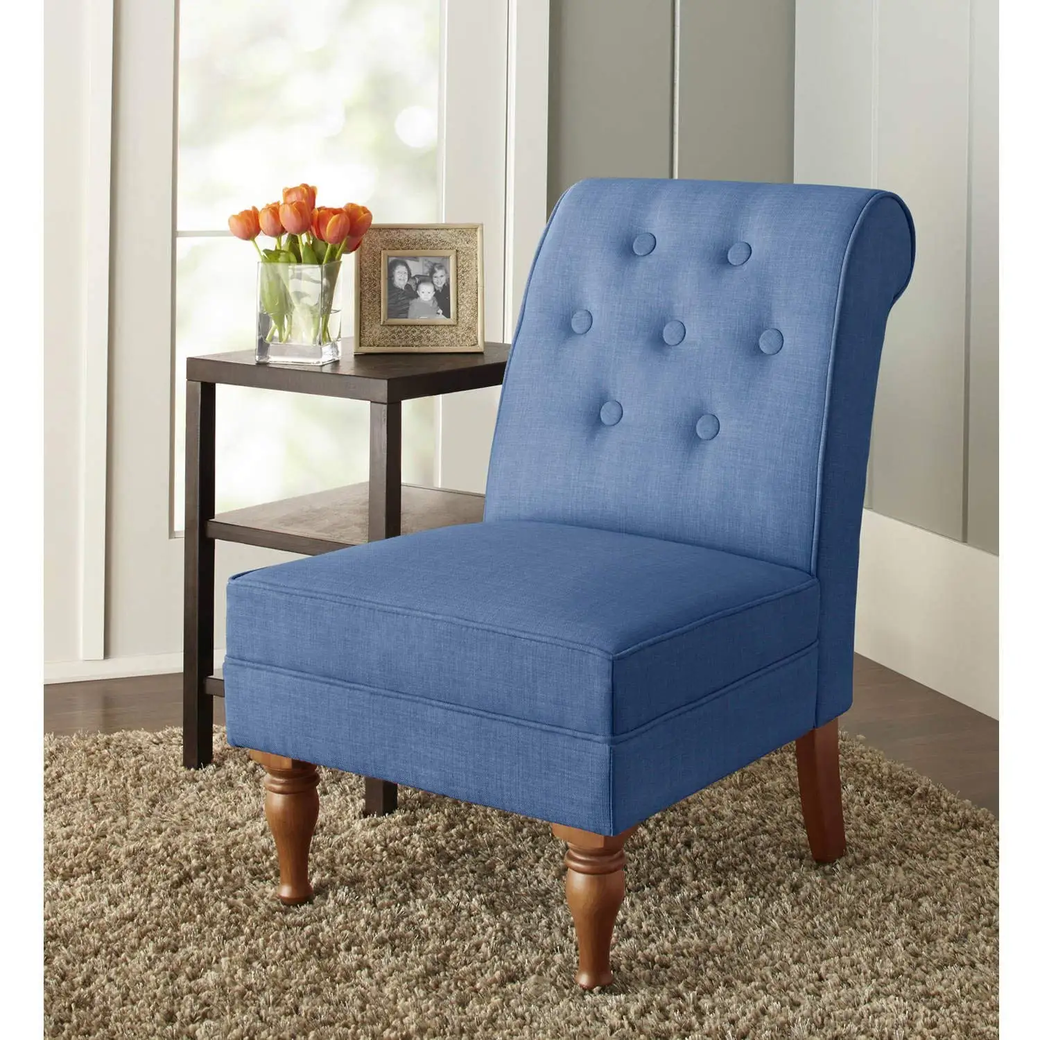 Buy Tufted Accent Chair, Multiple Colors, Accent Chair, Solid Wood