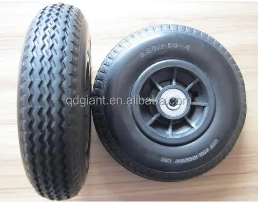 Pu foam wheels 2.50-4 with metal bearings