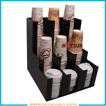 Custom Compartment Acrylic Coffee Paper Cup Holder Dispenser - Buy ...