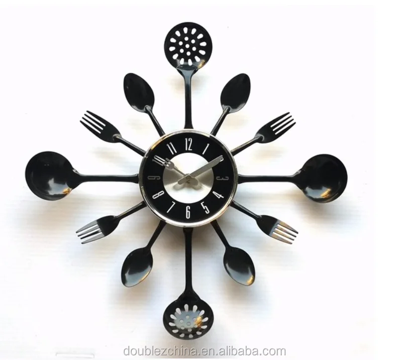 Cutlery Kitchen Wall Clock Fork & Spoon Decorative Wall Clock Creative
