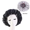 Reversible Silky Satin Sleep Cap Double Layer Adjustable Size Bonnet Hat