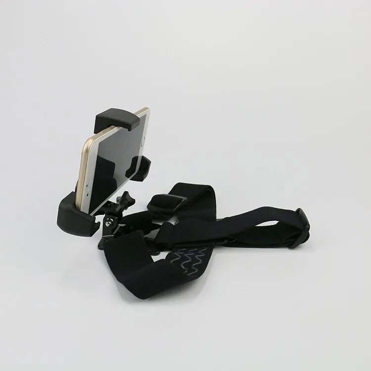 Elastic Adjustable Head Strap Mount Headband Holder With Strong Phone Clip Bicycle Handlebar