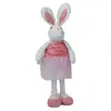 18" Inch Pink Easter Plush Standing Long Legs Bunny Rabbit with Cute Skirt