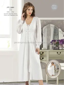 cotton nightie and dressing gown set