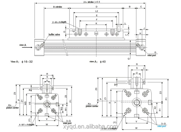New Rodless Linear Drive Cylinder Pneumatic Actuator With G1/4 Port