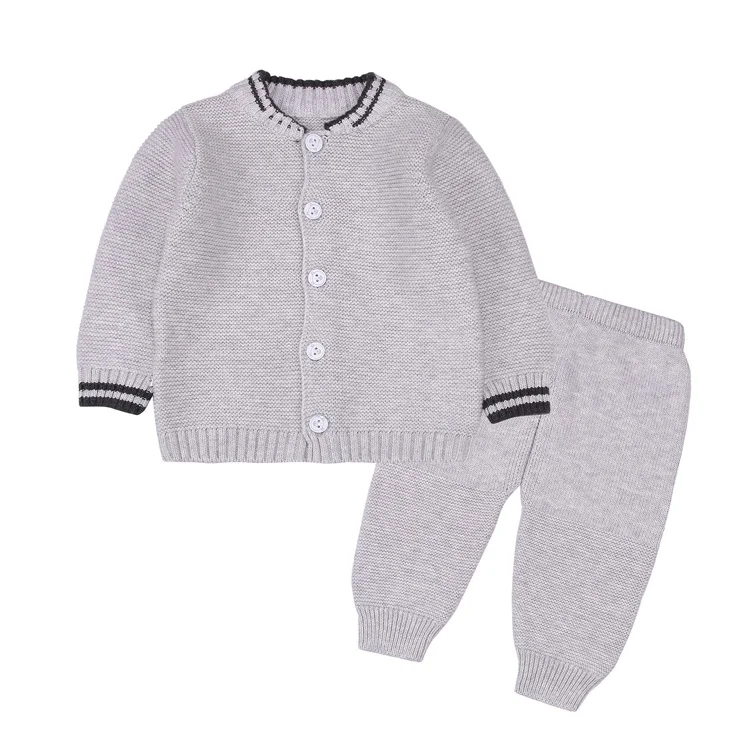 Factory wholesale stock cotton knit newborn baby clothes boys and girls clothing sets