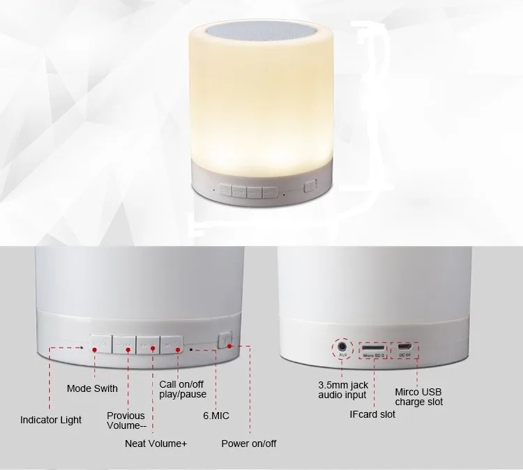 Smart Wireless app control Hands Free Calling Touch Sensor Bluetooth light speaker - ANKUX.COM