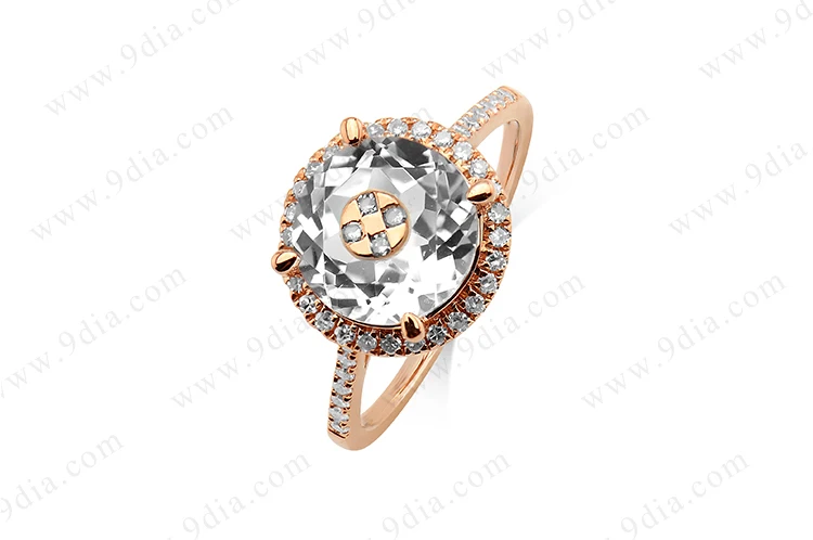 Best Selling AAA Quality Butterfly Tourmaline Pear Cut Diamond 14K Yellow Gold Gemstone Ring for Wedding & Anniversary