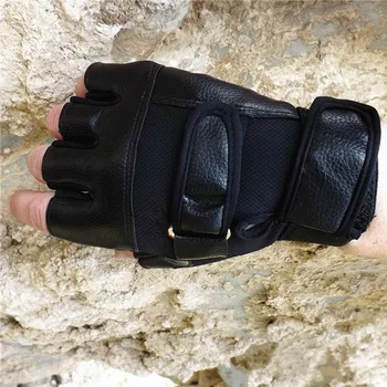 half finger leather driving gloves