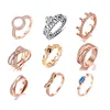 Qings Pandora Element 925 Sterling Silver Plated Rose Gold Ring With Fashional Style