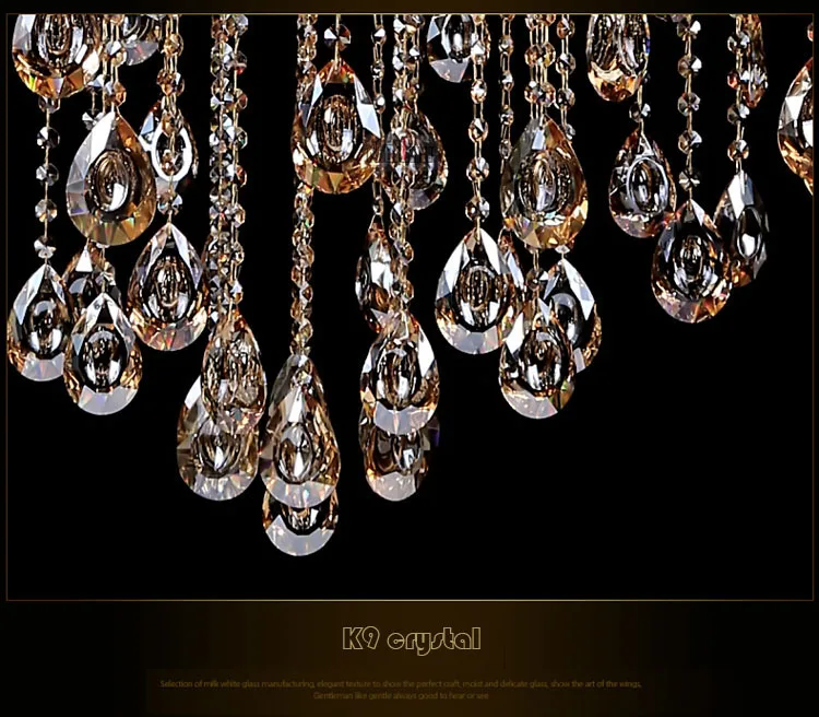 European zinc alloy gold crystal chandeliers pendant lights for the living room corridor of the hotel and villa