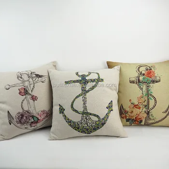 Throw Luxury Anchor Design Digital Printed Pillow Case Decorative Custom Nautical Decorative Pillow Covers Throw Luxury Anchor Design Digital Printed Pillow Case Decorative Custom Nautical Decorative Pillow Covers
