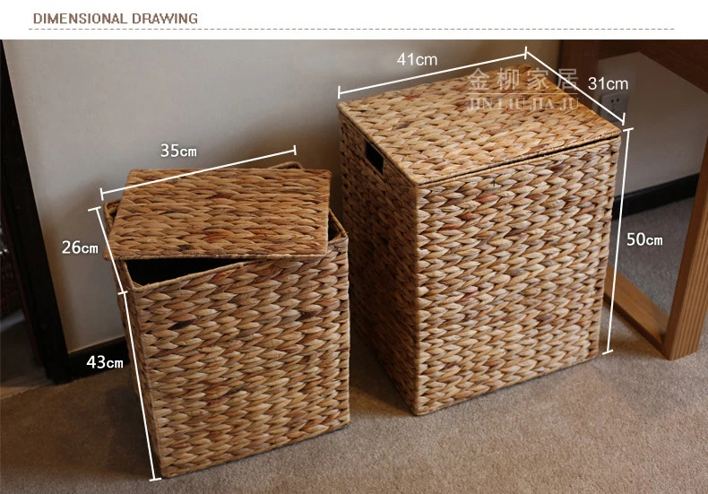 Extra Large Woven Basket Large Water Hyacinth Basket With Lid Laundry