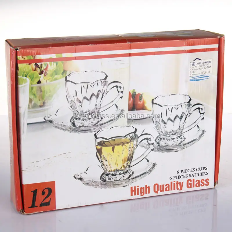 Clear Tea Cup Set,Tea Cup And Saucer,Glass Drinking Set Tzgb09d5107