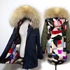 real mink fur lining winter overcoat design Parka over jacket winter women