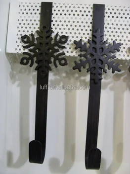 Metal Vintage Black Christmas Snowflake Stocking Holder Decorative Metal Vintage Black Christmas Snowflake Stocking Holder Decorative Over The Door Hooks