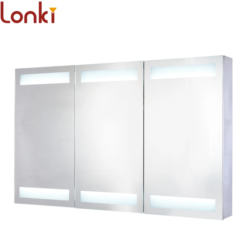 Elegant Light Bathroom Vanity 3 Door Illuminated Led Mirror
