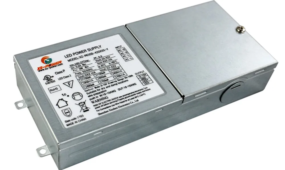 Xz-pk50b-420xxx-y Ul Fcc Rohs Classp Dc27v-42v 700ma 850ma 900ma 1150ma ...