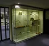 Factory sale metal showcase for museum equipment with glass door and shelves