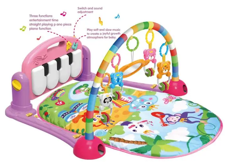 2019 Wholesale Activity Baby Gym Mats Toys Piano Baby Play Mat For