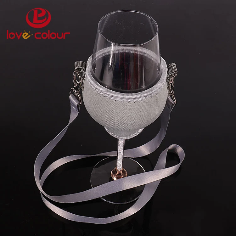 Customized Neoprene Wine Glass Stubby Cooler Holder With Strap Buy
