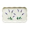Flower Printed Wavy Edge Rectangle Ceramic Plate