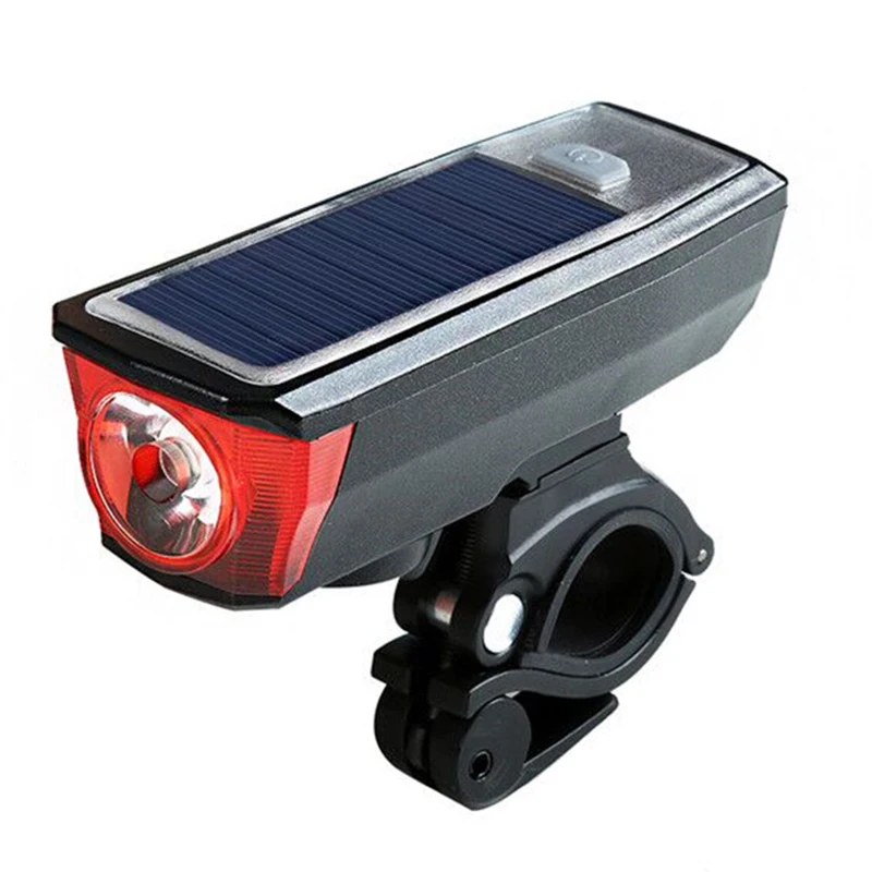 smart sensing headlight horn bike wireless led front light USB charging mountain waterproof solar bike light