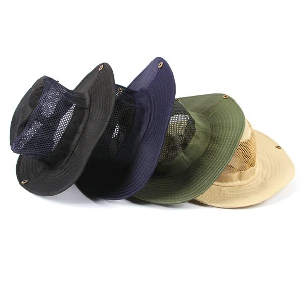 Mens Outdoor Fishing Hiking Outback Safari Vented Sun Hat Wide Brim