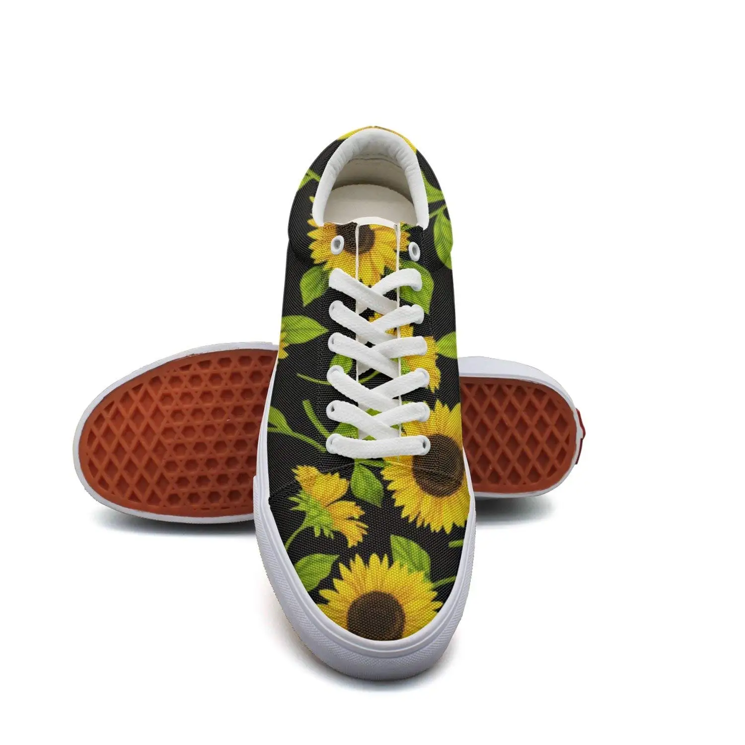 Cyan Tropical Floral Sunflowers Bees Womens Soft Casual Shoes Classic Canvas Slip-On Shoes