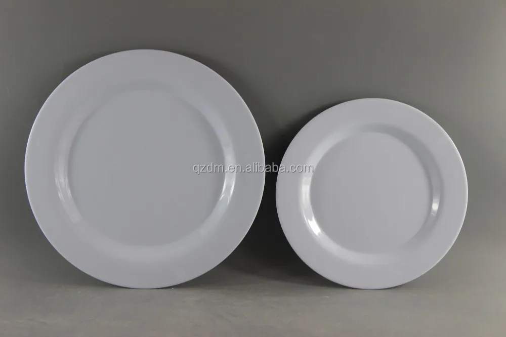 Blank White Melamine Round Dishes For Giveaway