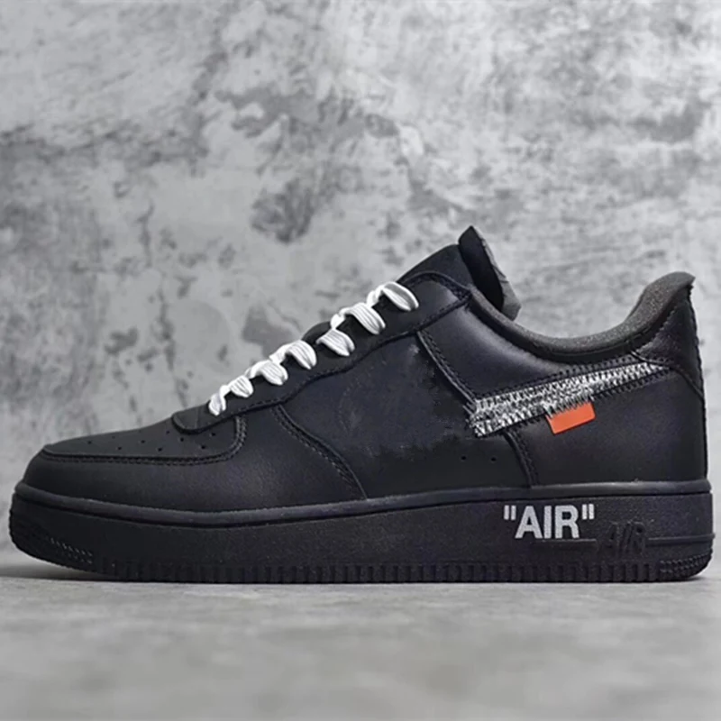 High Quality Genuine Leather offwhite x Airforce1  MCA Blue Chicago Low Sneakers OW Air Retro  AF1 Fashion Shoes